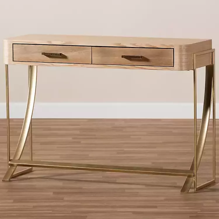 gold_metal_frame_twodrawer_console_table_7.webp Gold Metal Frame Two-Drawer Console Table>Kirklands Home Best Sale