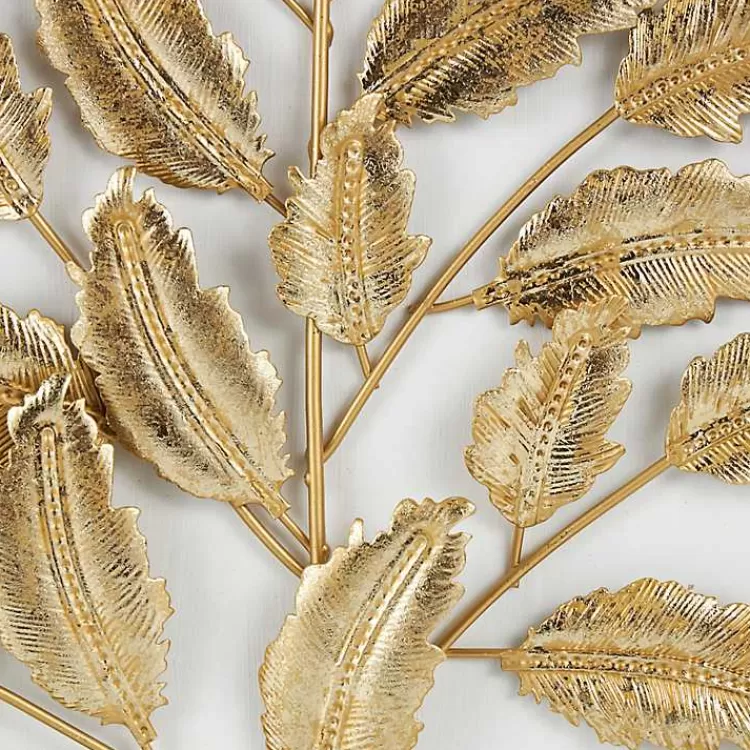 gold_metal_leaves_framed_wall_plaques_set_of__2.webp Gold Metal Leaves Framed Wall Plaques, Set of 2>Kirklands Home Best