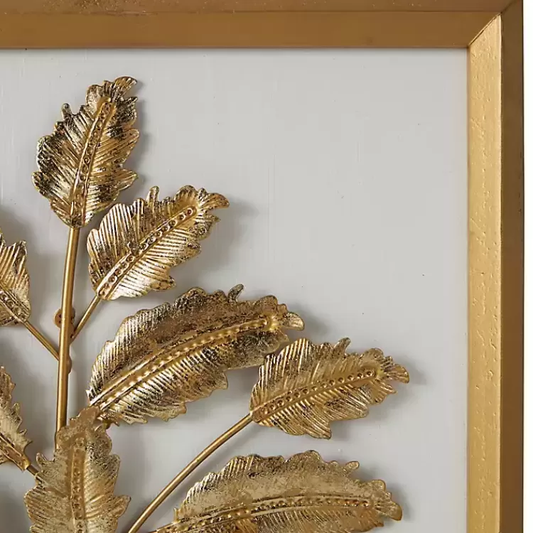 gold_metal_leaves_framed_wall_plaques_set_of__6.webp Gold Metal Leaves Framed Wall Plaques, Set of 2>Kirklands Home Best