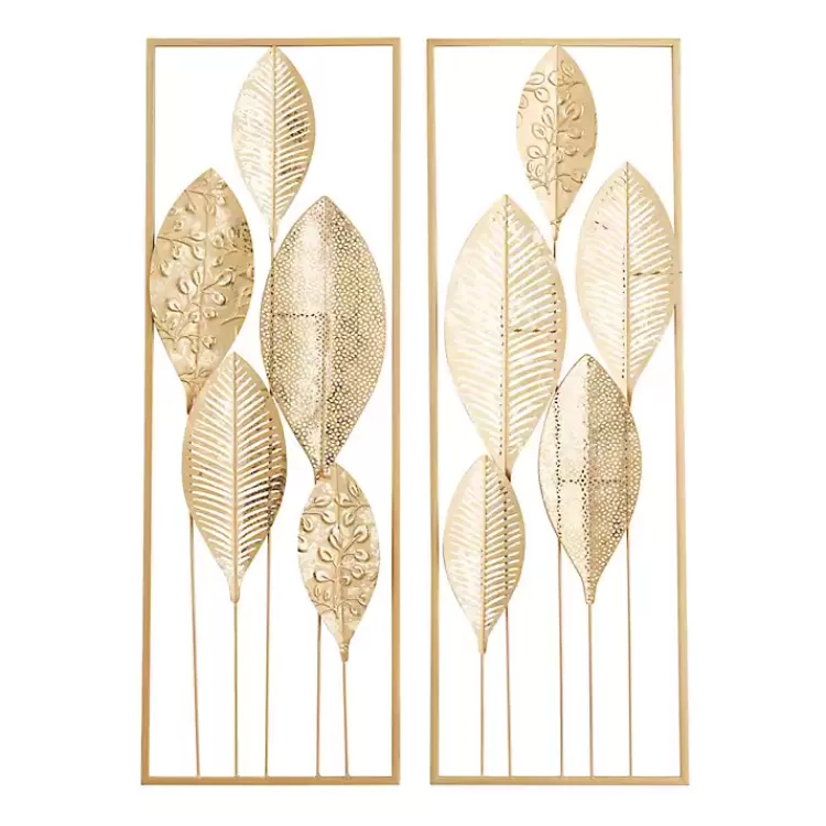Metal Leaves Wall Plaques, Set of 2>Kirklands Home Best