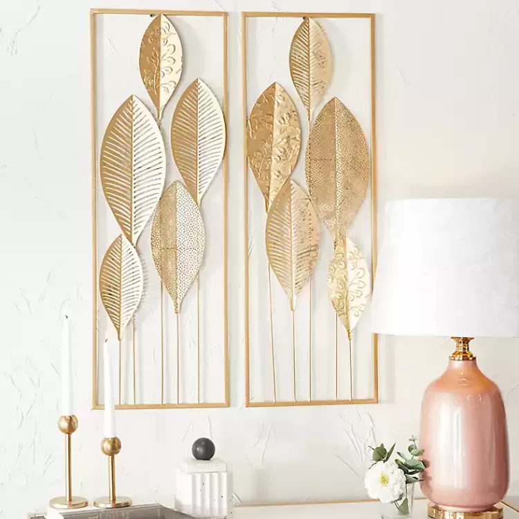 Metal Leaves Wall Plaques, Set of 2>Kirklands Home Best