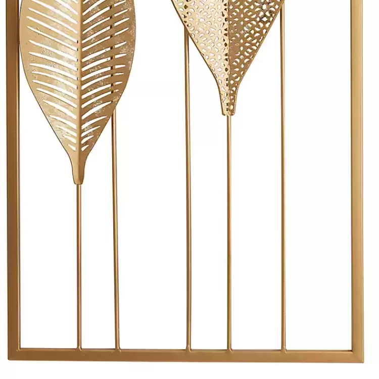 gold_metal_leaves_wall_plaques_set_of__2.webp Metal Leaves Wall Plaques, Set of 2>Kirklands Home Best
