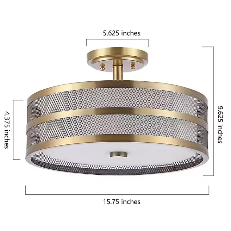 gold_metal_mesh_flush_mount_light_2.webp Metal Mesh Flush Mount Light>Kirklands Home Best Sale
