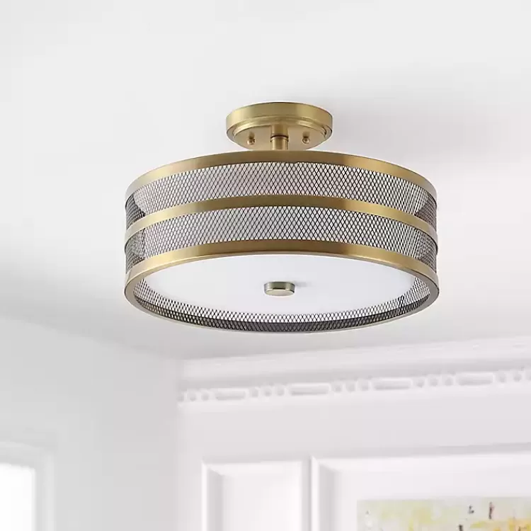 gold_metal_mesh_flush_mount_light_3.webp Metal Mesh Flush Mount Light>Kirklands Home Best Sale