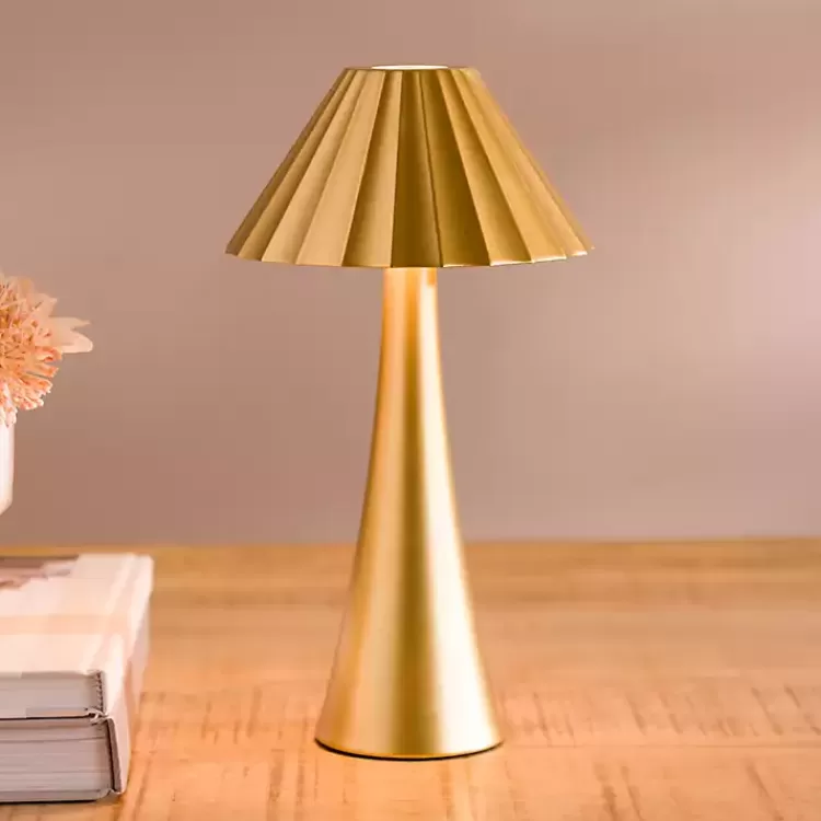 Metal Ribbed Rechargeable Touch Lamp>Kirklands Home Clearance