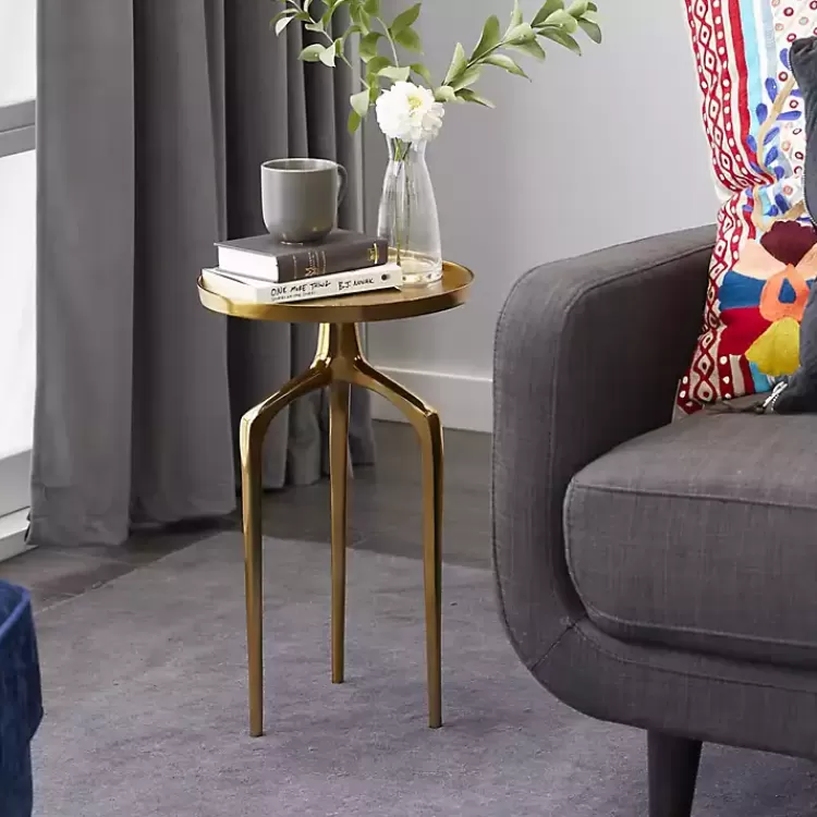 gold_metal_round_tripod_accent_table_5.webp Metal Round Tripod Accent Table>Kirklands Home Cheap