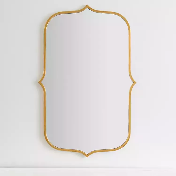 Gold Metal Scallop Linear Mirror>Kirklands Home Flash Sale
