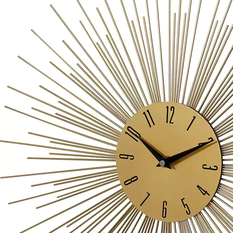 gold_metal_sunburst_wall_clock_4.webp Gold Metal Sunburst Wall Clock>Kirklands Home Flash Sale