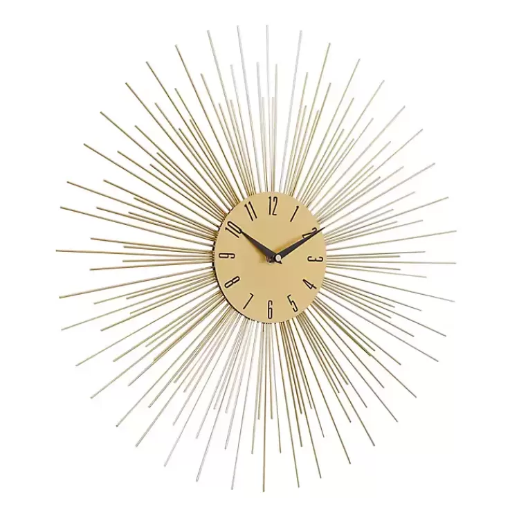 gold_metal_sunburst_wall_clock_5.webp Gold Metal Sunburst Wall Clock>Kirklands Home Flash Sale