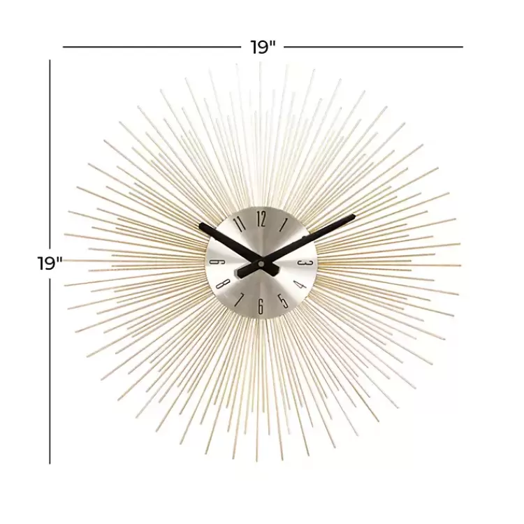 gold_metal_sunburst_wall_clock_8.webp Gold Metal Sunburst Wall Clock>Kirklands Home Flash Sale