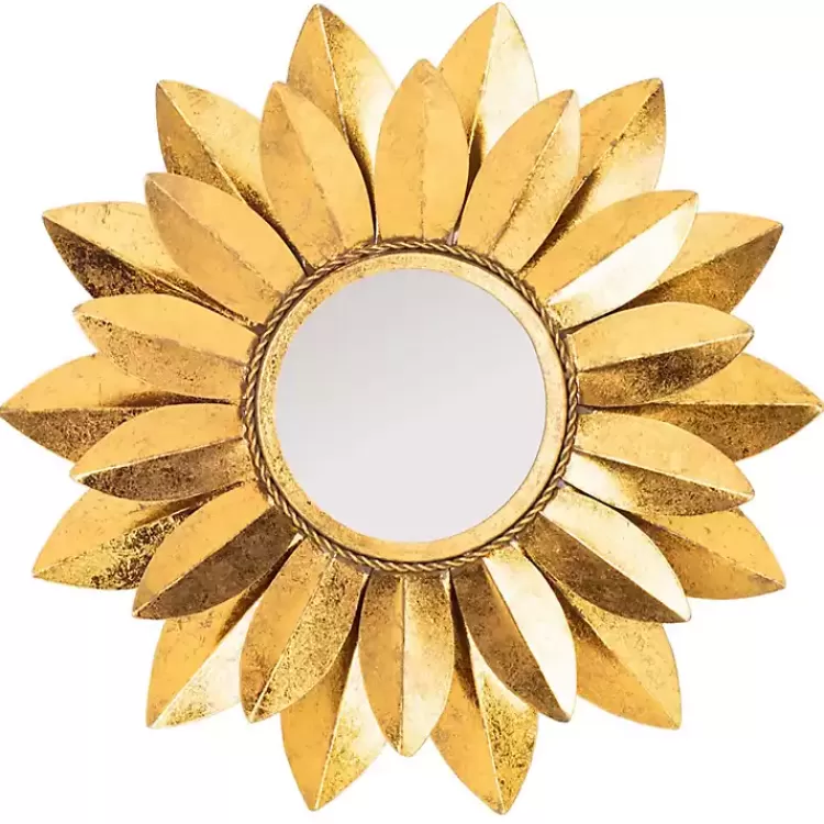 Gold Metal Sunflower Wall Mirror>Kirklands Home Discount