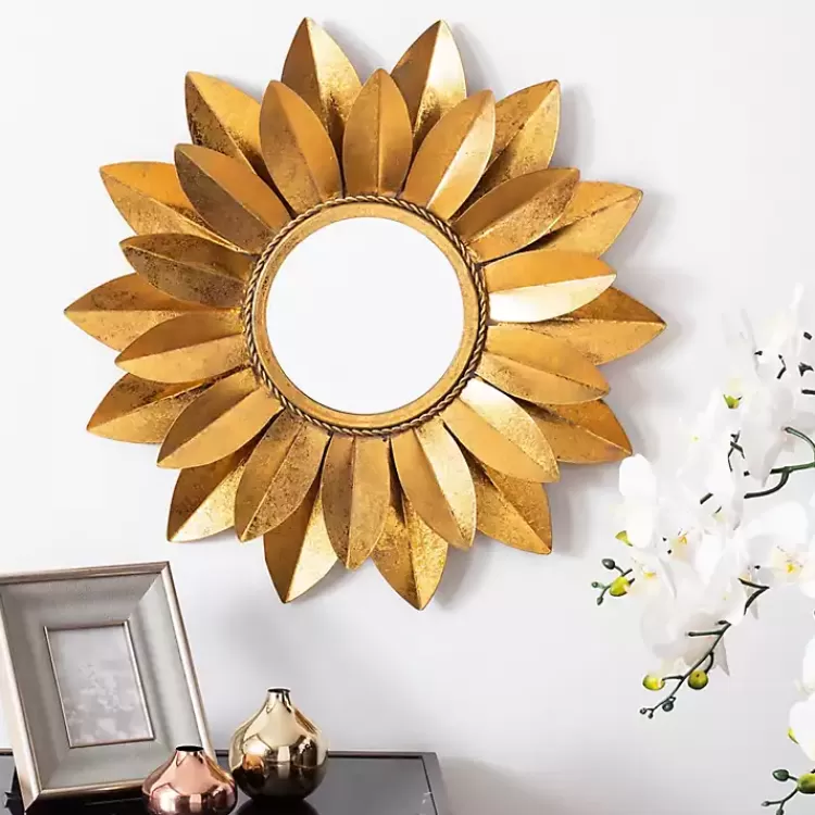 gold_metal_sunflower_wall_mirror_3.webp Gold Metal Sunflower Wall Mirror>Kirklands Home Discount
