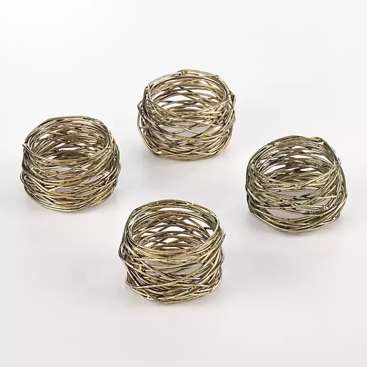 Metal Twine Napkin Rings, Set of 4>Kirklands Home Fashion