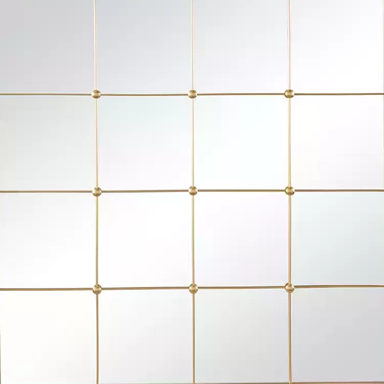 Gold Metal Windowpane Wall Mirror>Kirklands Home Discount