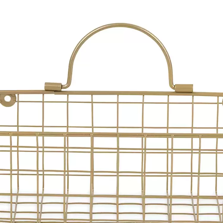 Gold Metal Wire Cage Wall Baskets, Set of 2>Kirklands Home Store