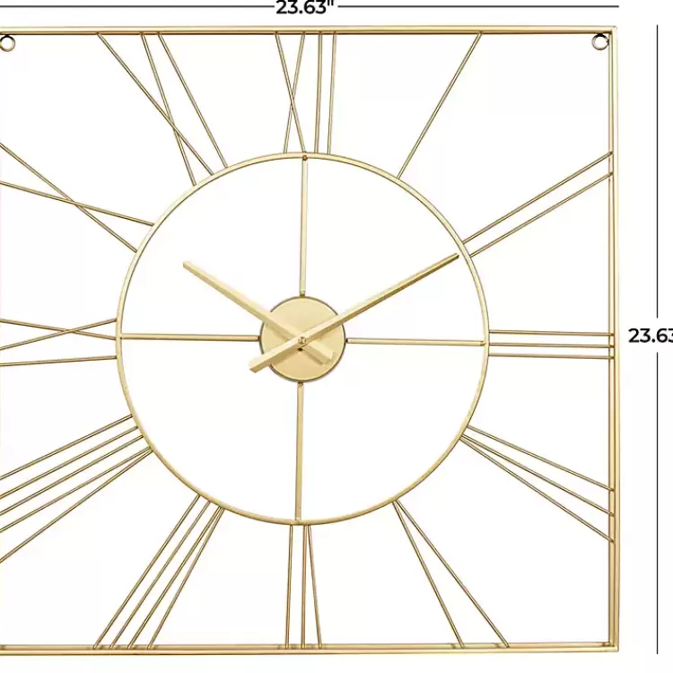 gold_minimal_square_open_face_clock_6.webp Minimal Square Open Face Clock>Kirklands Home Fashion