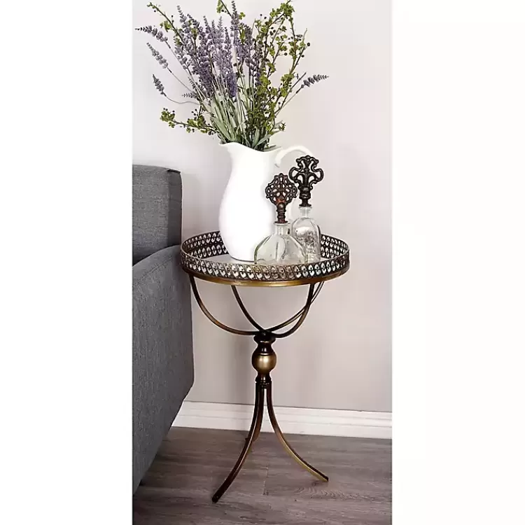Mirror Top Metal Accent Table>Kirklands Home New