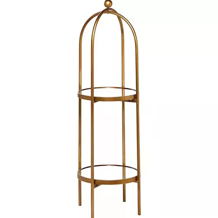 Mirrored Two-Tier Cage Shelf>Kirklands Home Discount