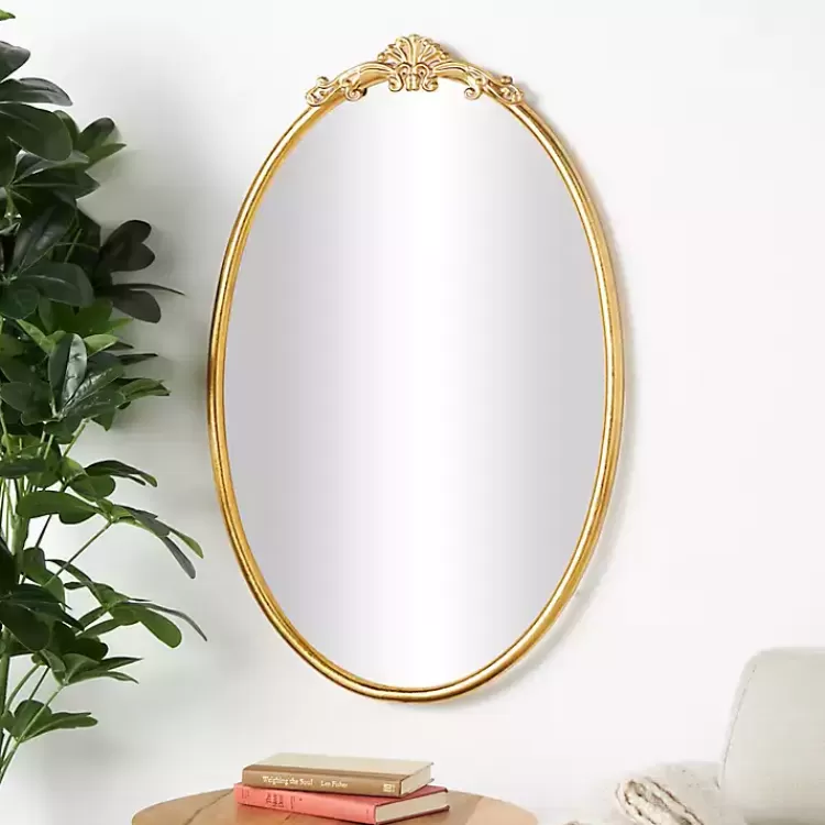 Gold Oval Baroque Wall Mirror>Kirklands Home Store