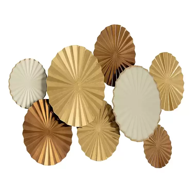 Pleated Metal Discs Wall Plaque>Kirklands Home Store