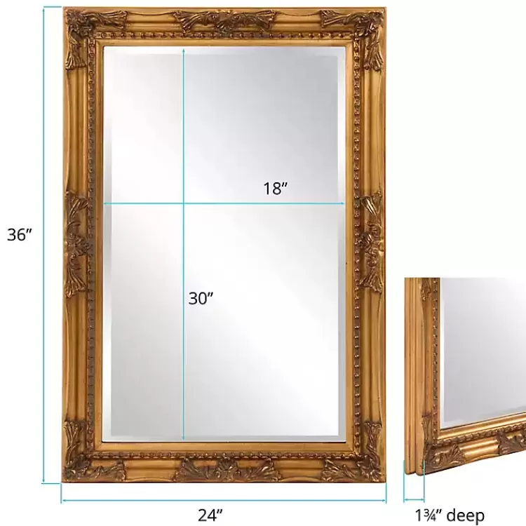 gold_queen_ann_rectangular_wall_mirror_5.webp Queen Ann Rectangular Wall Mirror>Kirklands Home Fashion