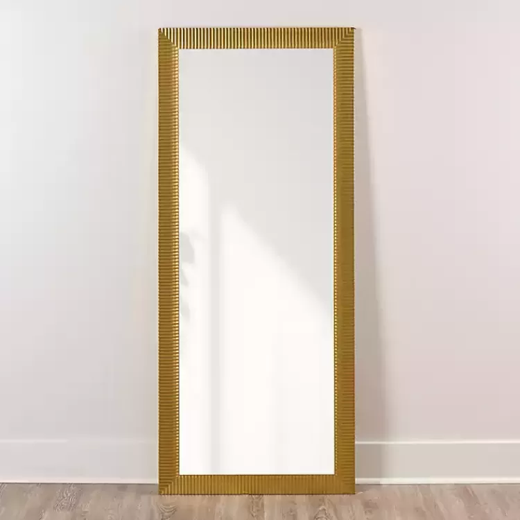 Gold Ribbed Devin Profile Leaner Mirror>Kirklands Home Cheap