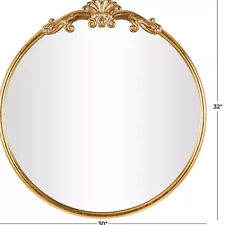 gold_round_baroque_wall_mirror_7.webp Gold Round Baroque Wall Mirror>Kirklands Home Hot