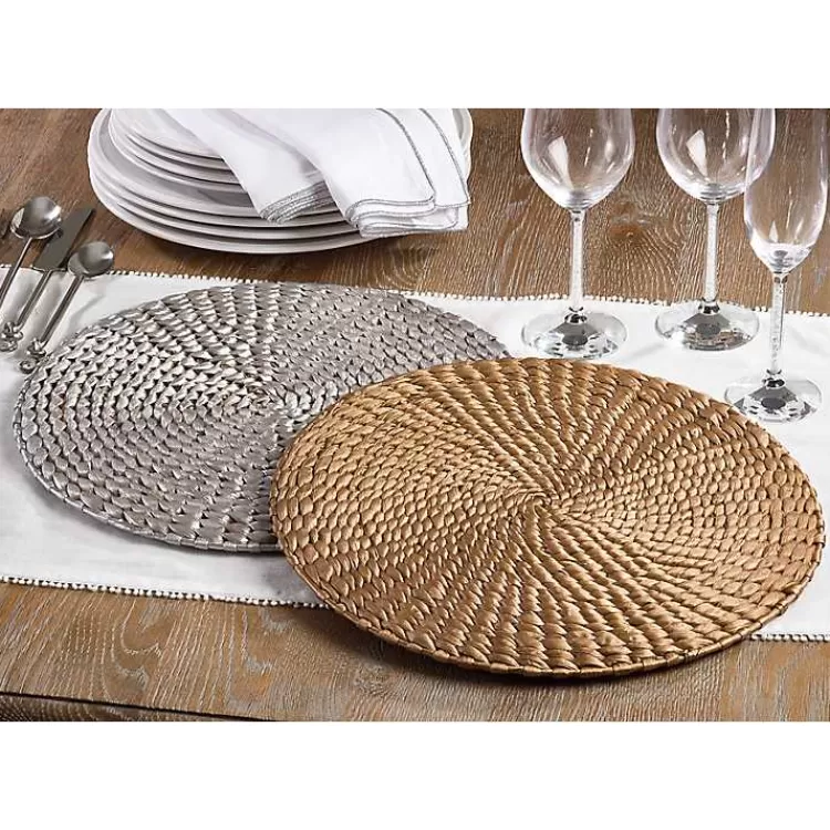 gold_round_woven_rattan_placemats_set_of__2.webp Round Woven Rattan Placemats, Set of 4>Kirklands Home Hot