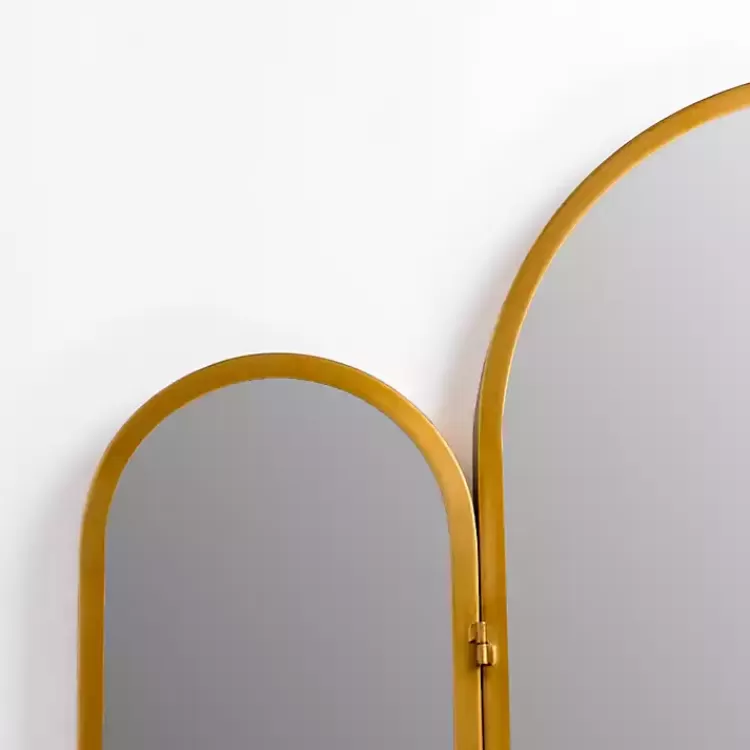 Rounded Edge Trifold Wall Mirror>Kirklands Home Sale