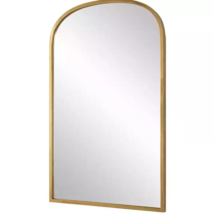 gold_simple_round_top_wall_mirror_3.webp Gold Simple Round Top Wall Mirror>Kirklands Home Cheap