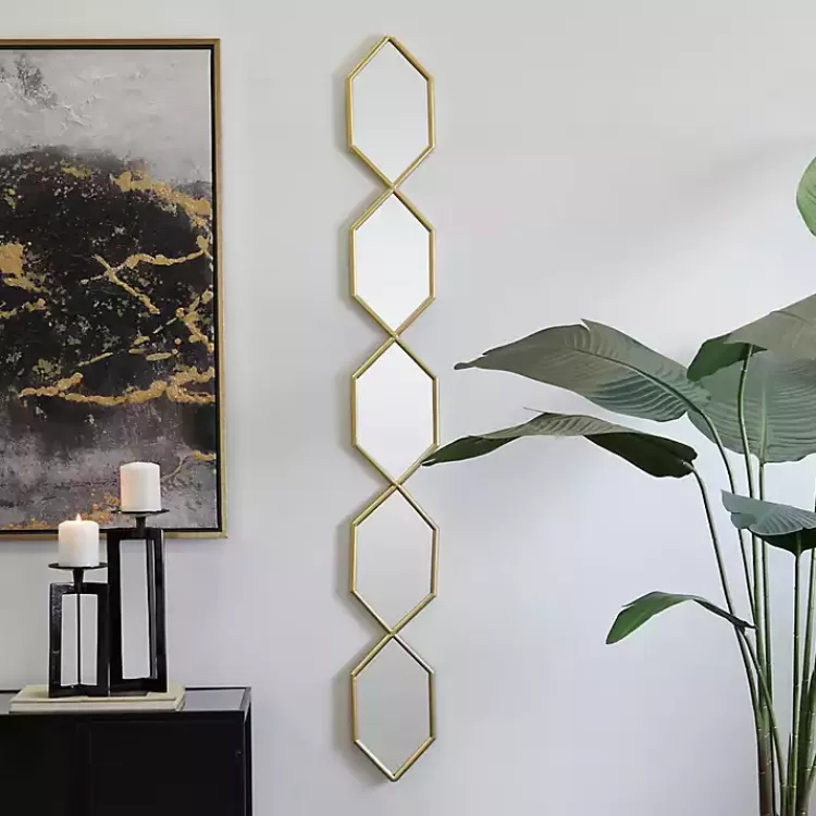 Slim Stacked Hexagons Wall Mirror>Kirklands Home Discount