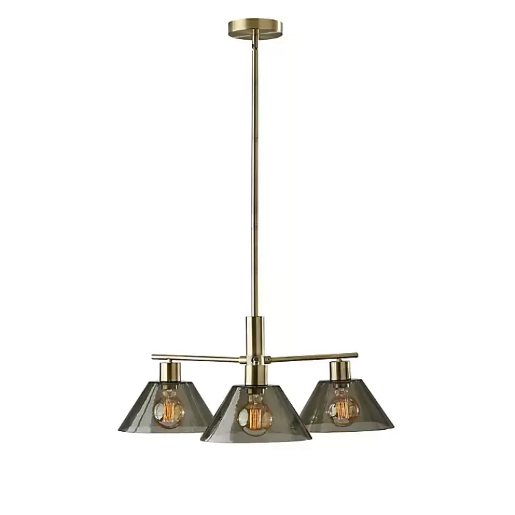 Gold Smoked Glass Chandelier>Kirklands Home Online