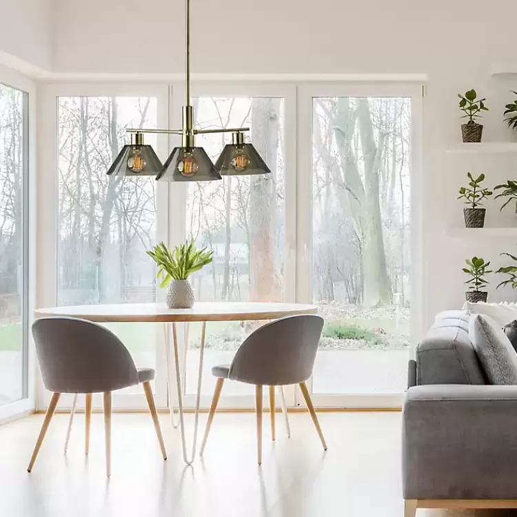 Gold Smoked Glass Chandelier>Kirklands Home Online