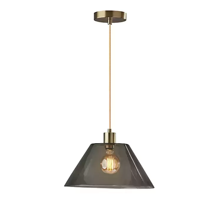Gold Smoked Glass Pendant Light>Kirklands Home Clearance