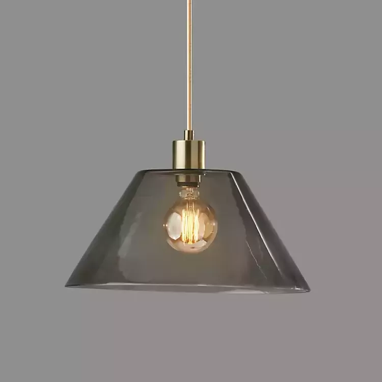 Gold Smoked Glass Pendant Light>Kirklands Home Clearance