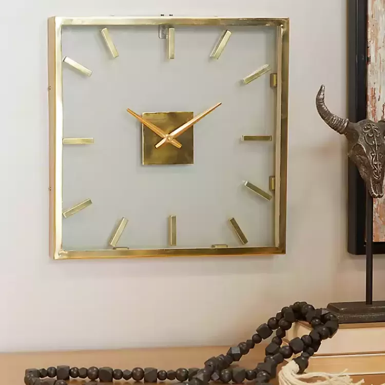 gold_square_minimalist_wall_clock_2.webp Gold Square Minimalist Wall Clock>Kirklands Home Cheap