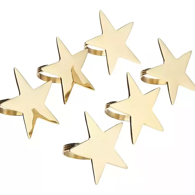 Gold Star Napkin Rings, Set of 6>Kirklands Home Flash Sale