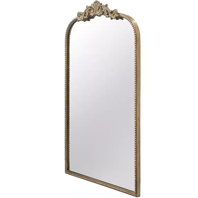gold_studded_scroll_arched_mirror__in_2.webp Gold Studded Scroll Arched Mirror, 36 in.>Kirklands Home Cheap