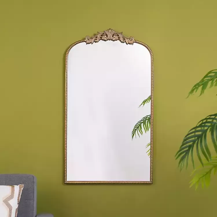 gold_studded_scroll_arched_mirror__in_4-1.webp Gold Studded Scroll Arched Mirror, 42 in.>Kirklands Home Best Sale