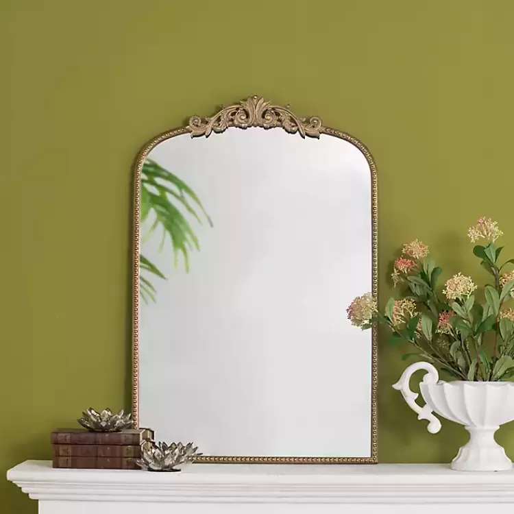 gold_studded_scroll_arched_mirror__in_6.webp Gold Studded Scroll Arched Mirror, 36 in.>Kirklands Home Cheap