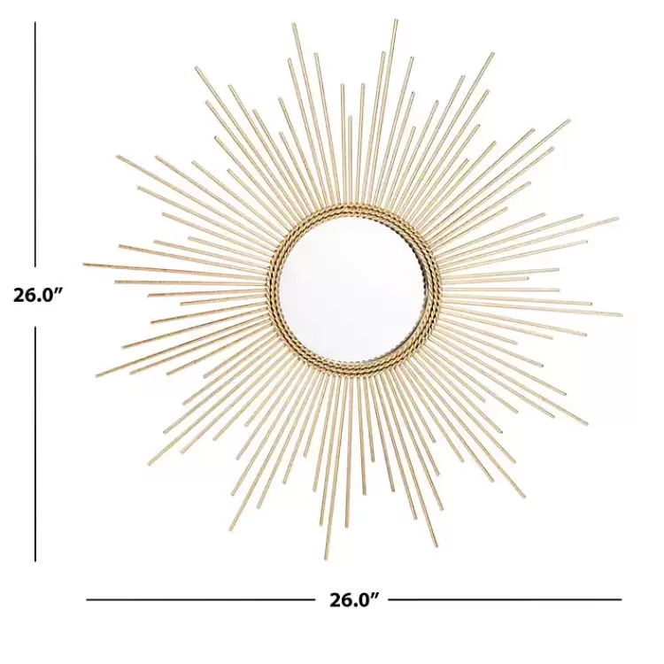 Gold Sunburst Nahla Wall Mirror>Kirklands Home Flash Sale