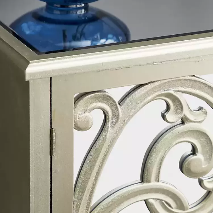 gold_wood_carved_scroll_mirrored_cabinet_2.webp Wood Carved Scroll Mirrored Cabinet>Kirklands Home Outlet