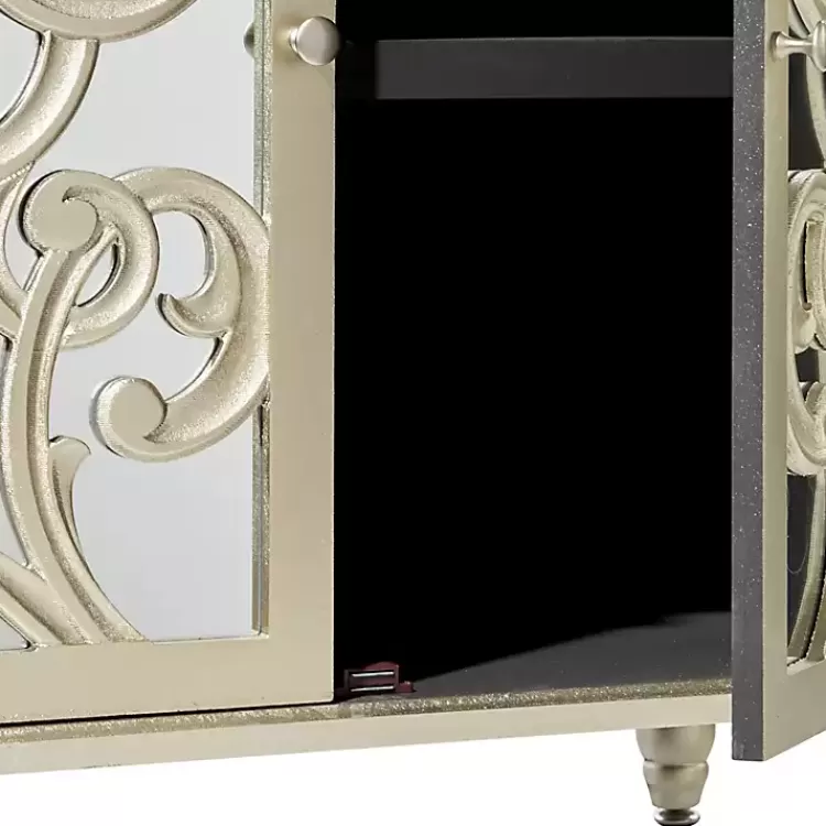 gold_wood_carved_scroll_mirrored_cabinet_3.webp Wood Carved Scroll Mirrored Cabinet>Kirklands Home Outlet