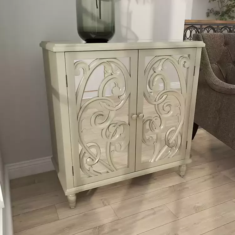 gold_wood_carved_scroll_mirrored_cabinet_5.webp Wood Carved Scroll Mirrored Cabinet>Kirklands Home Outlet