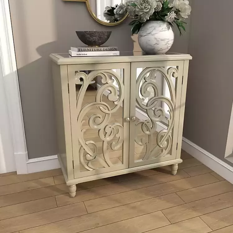 gold_wood_carved_scroll_mirrored_cabinet_6.webp Wood Carved Scroll Mirrored Cabinet>Kirklands Home Outlet