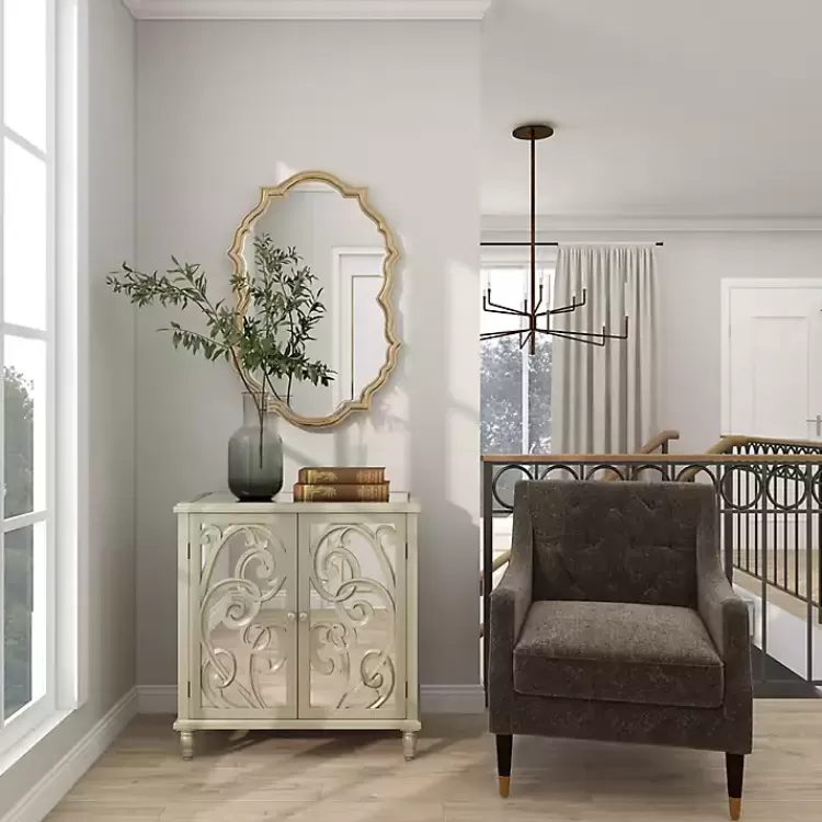 gold_wood_carved_scroll_mirrored_cabinet_8.webp Wood Carved Scroll Mirrored Cabinet>Kirklands Home Outlet