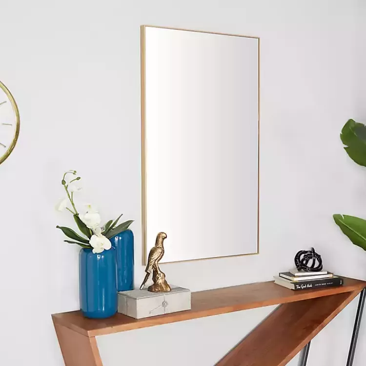Gold Wood Rectangular Wall Mirror, 24x40 in.>Kirklands Home Sale