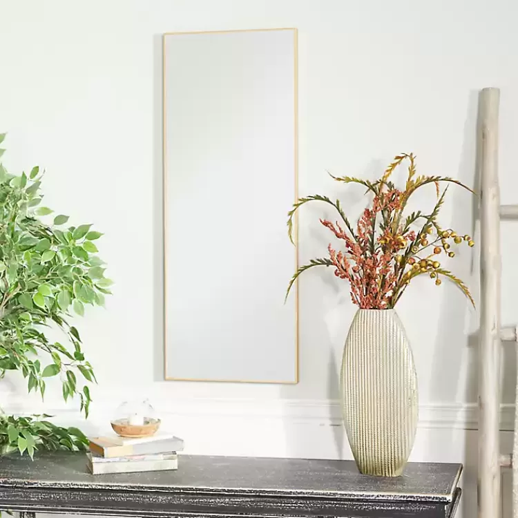 Gold Wood Rectangular Wall Mirror, 14x36 in.>Kirklands Home Cheap