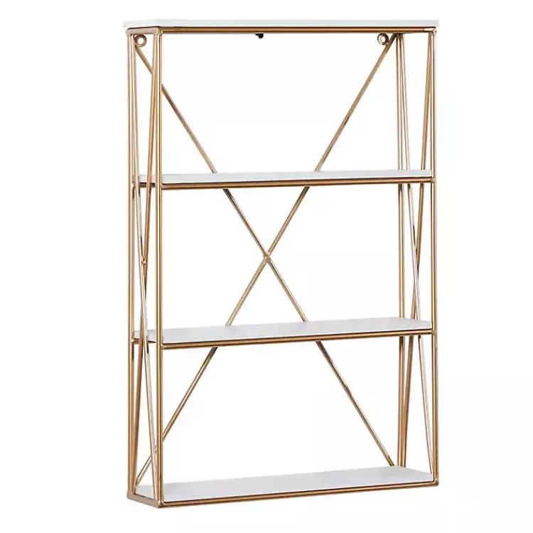 gold_xframe_daisy_white_wood_wall_shelf_2.webp Gold X-Frame Daisy White Wood Wall Shelf>Kirklands Home Discount