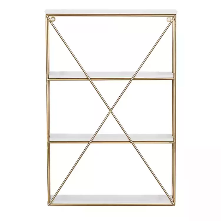 gold_xframe_daisy_white_wood_wall_shelf_5.webp Gold X-Frame Daisy White Wood Wall Shelf>Kirklands Home Discount